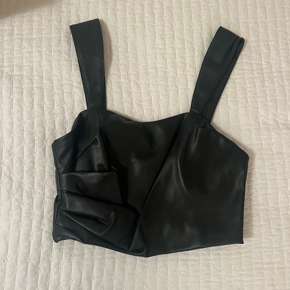DO+BE Black Asymmetrical Bustier Tank Top